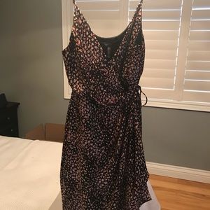 BCBG animal print black spaghetti strap dress